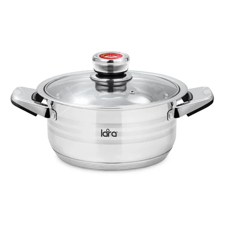 LR02-782 Кастрюля LARA (нерж) серия ADAJIO 20x10см 3.1л